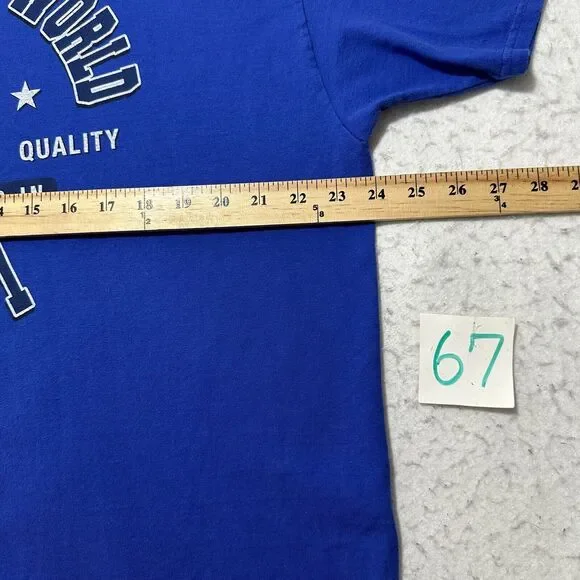 Disney Parks Men's XL Walt Disney World Crewneck Graphic T Shirt 1971 Logo Blue - Picture 7 of 11